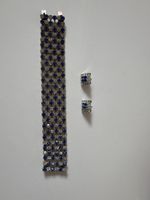 Vintage Strass Schmuckset 3-teilig – Armband & Ohrringe Blau