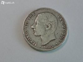 ALFONSO XII (1882) 2 PESETAS SILBER MSM