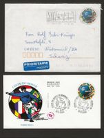 1998 Fussball WM Frankreich 2 Briefe FDC + Vordruck Umschlag