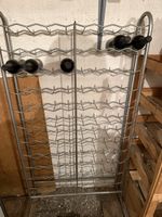 Weinregal Metall grau 150x78 cm gebrauchter Zustand