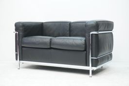 Cassina LC2 2er Sofa Le Corbusier Leder schwarz