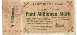Kirn 5 Mil.Mark+Stempel SN rot 25.08.1923 SS+-SS++