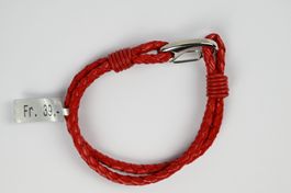 Lederarmband Naccari mit Verschlussöse, rot