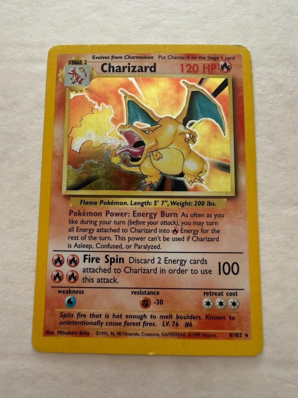 Pokémon Carte collezionabili: Pokémon Charizard 4/102 Base Set Unlimited Holo – Usato da Chiggiogna venduto da MEMA-INVEST