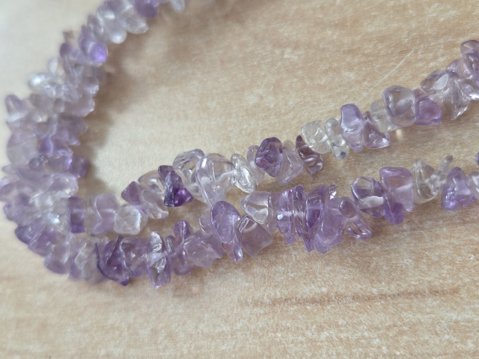 Catenine: Klare Lange Amethyst Splitterstein Kette  – Usato da Winterthur venduto da katzen07 1