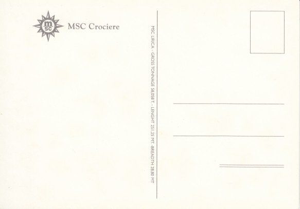 Cartoline postali: MSC Lirica – Usato da Zuerich venduto da OceanLinerPostcards 1