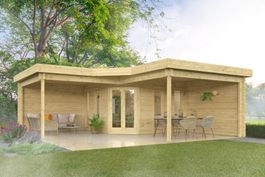 Modernes Blockhaus / Gartenhaus Bridgend 70 mm