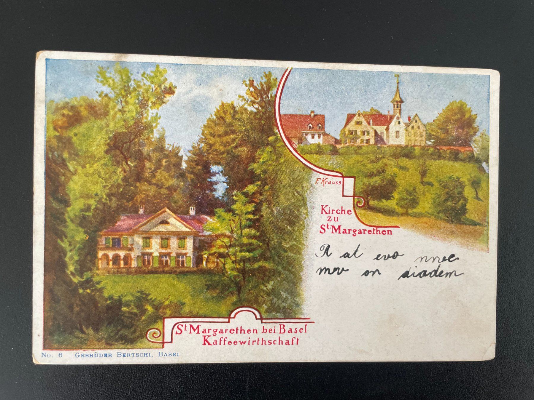 Cartoline postali: AK BS Basel, St. Margarethen, Kaffeewirtschaft und Kirche – Usato da Thal venduto da Danny82