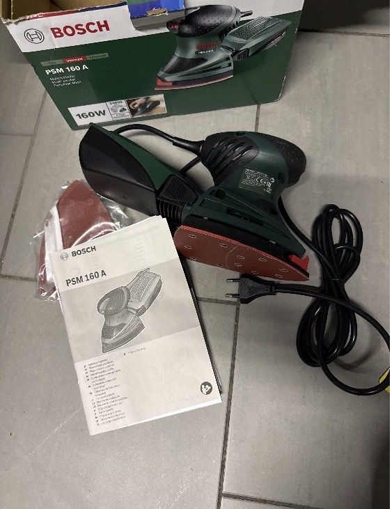 Bosch Schleifen & Polieren: Multischleifer Bosch PSM 160 A mit Schleifpapier Set – Neu (gemäss Beschreibung) aus Madiswil von mar_hdw8 1