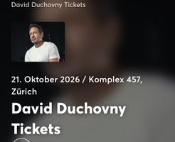 David Duchovny Tickets (2x), Komplex 457 Zürich - 21.10.2026