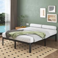 Metallbett 140x200 cm schwarz mit Stauraum und Lattenrost