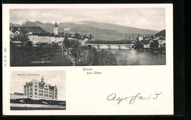Ansichtskarten: AK Olten, Ortsansicht, Neues Schulhaus – Gebraucht aus Berlin von bartko-reher