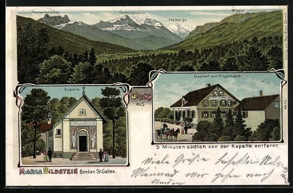 Cartoline postali: Litho Benken /St.Gallen, Kapelle Maria B – Usato da Berlin venduto da bartko-reher