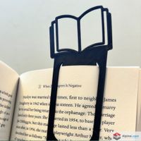 Open Book 3D Printed Bookmark – Black