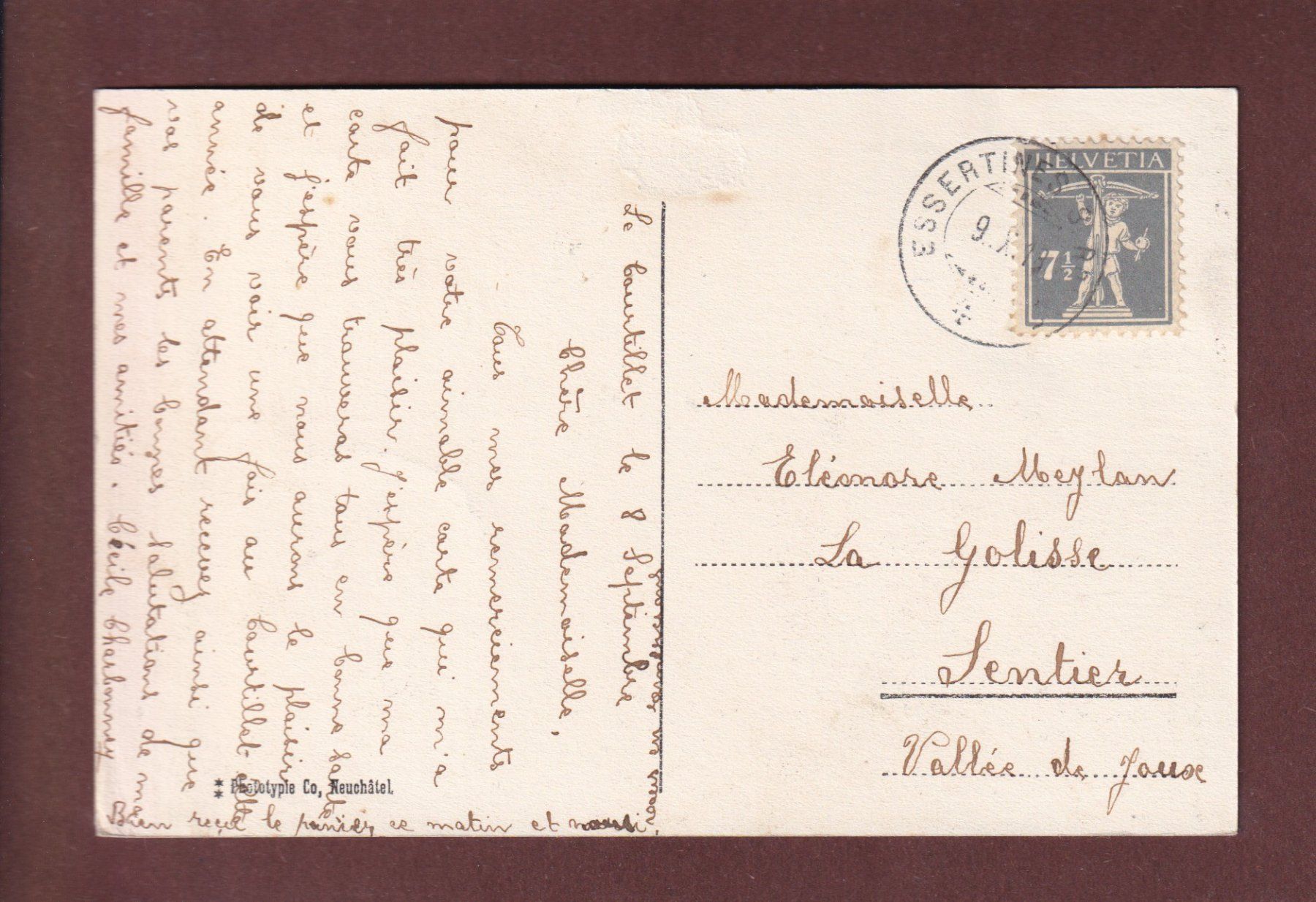 Ansichtskarten: AUBONNE - Le Château - 1918 – Gebraucht aus Pully von nicecards-shop 1