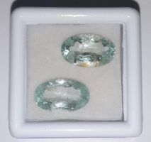 2x Aigues-marines ovales 11x6 mm - Valeur 320.- Fr