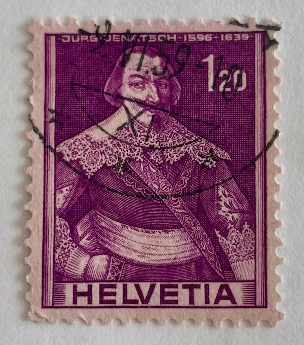 Alle Briefmarken: Briefmarke - Jürg Jenatsch 1.20 Fr. – Gebraucht aus Zürich von T_H_O_M_A_S