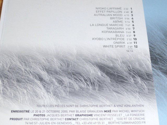 CD: Christophe Berthet, Vinz Volanthen - Effet Papillon – Usato da Unterbäch VS venduto da Plasido 2