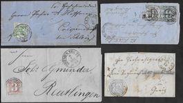 LOT THURN&TAXIS BriefE ab1861 Frankaturen verschieden ab 1.-