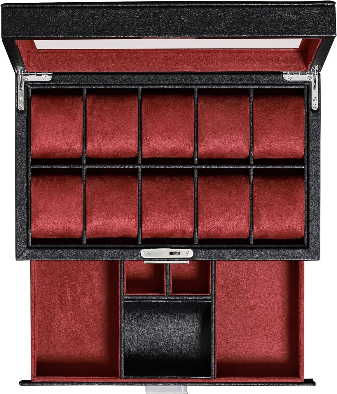 Vitrines: Leder-Uhrenbox 10 Fächer mit Schublade – Neuf avec emballage d'origine à Nuglar par SaleRitter