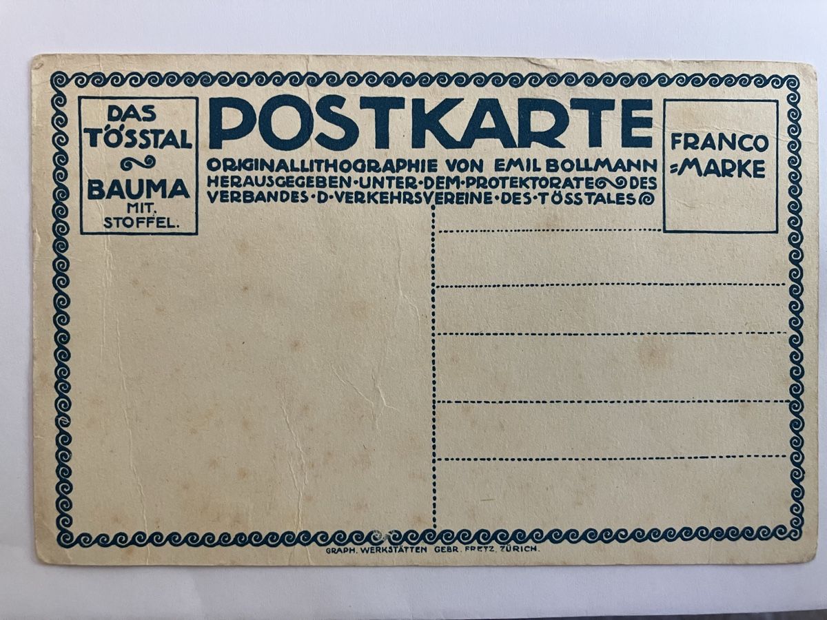 Ansichtskarten: Alte Ansichtskarte Bauma von Emil Bollmann – Gebraucht aus Bauma von Baumer71 1
