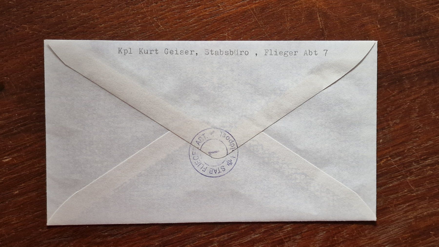 Tutti i francobolli: Feldpost STAB FLIEGER ABT 7 - cleaner Brief – Usato da Aesch LU venduto da briefmarken.uray 3