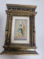 Bild Heilige Elisabeth im Holzrahmen antik 20 cm hoch