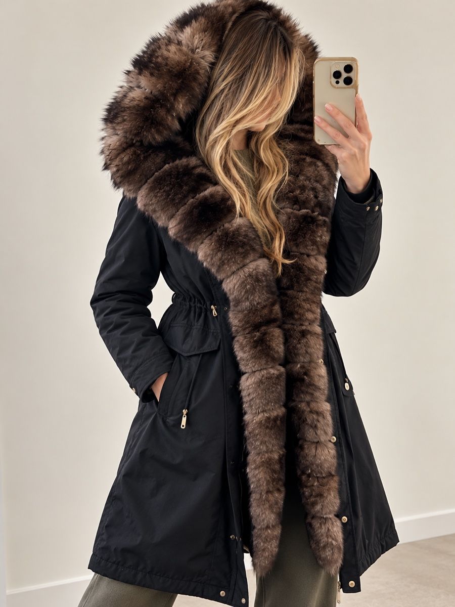 Cappotti: Black Parka with Genuine Fur – Nuovo (secondo la descrizione) da Etoy venduto da aal_cby6 1