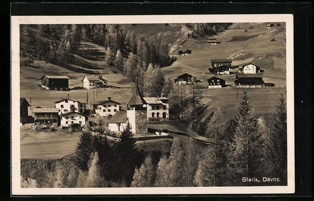 Ansichtskarten: AK Glaris-Davos, Ortsansicht, 1929 – Gebraucht aus Berlin von bartko-reher