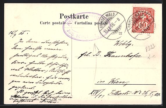 Cartoline postali: Grindelwald, Hotel Grosse Scheidegg mit  – Usato da Berlin venduto da bartko-reher 1