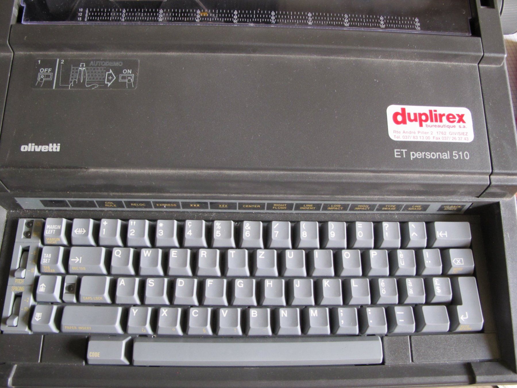 Olivetti Macchine da scrivere: Olivetti ET personnal 510 – Usato da Ependes venduto da Bernol