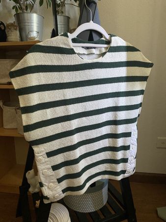 Pull Zara rayures vertes blanc taille S