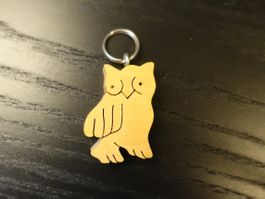 Schlüsselanhänger Eule aus Holz
