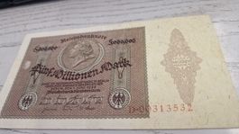 5 Millionen Mark 1923 Deutsche Reichsbanknote Sammlerstück