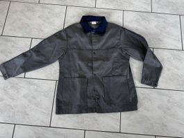 Arbeitsjacke grau mit blauem Kragen Grösse L gebraucht
