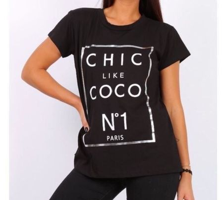 T-shirt noir coco chic