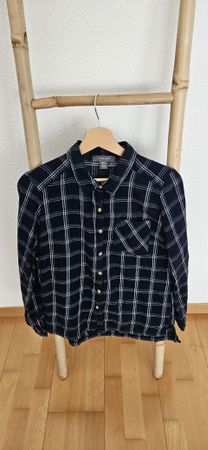 Damen Hemd Primark kariert dunkelblau Grösse 38