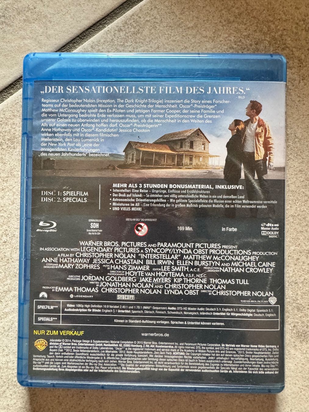 Alle DVDs: Blu-ray Interstellar neuwertig – Gebraucht aus Koblenz von mespre 1