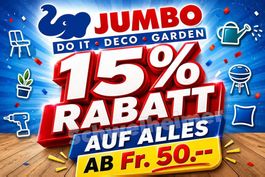 15% Rabatt bei Jumbo ab 50.-- bis Januar 2027