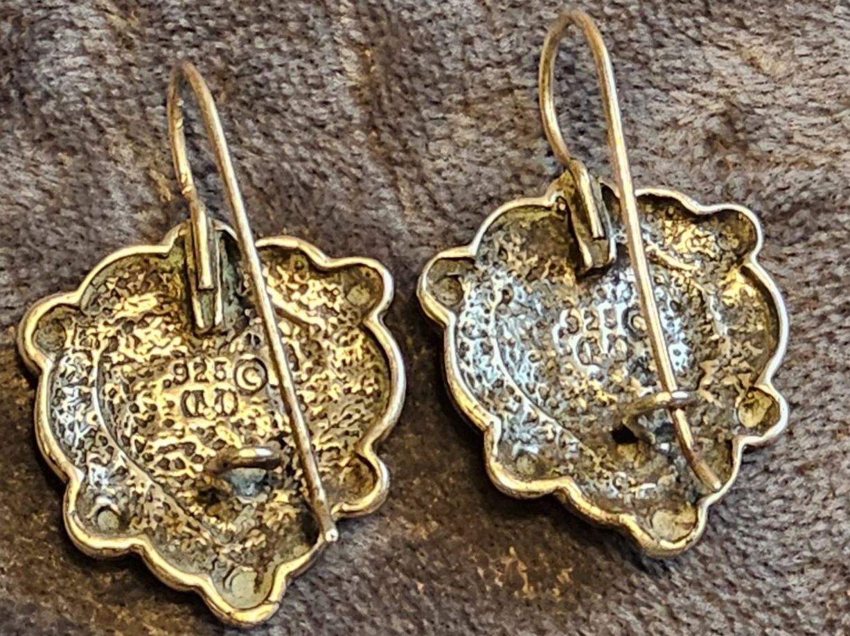 Orecchini pendenti & Orecchini a lobo: Vintage hübsche 925 Silber Email Herz Ohrhänger – Usato da Zürich venduto da SciTec 1