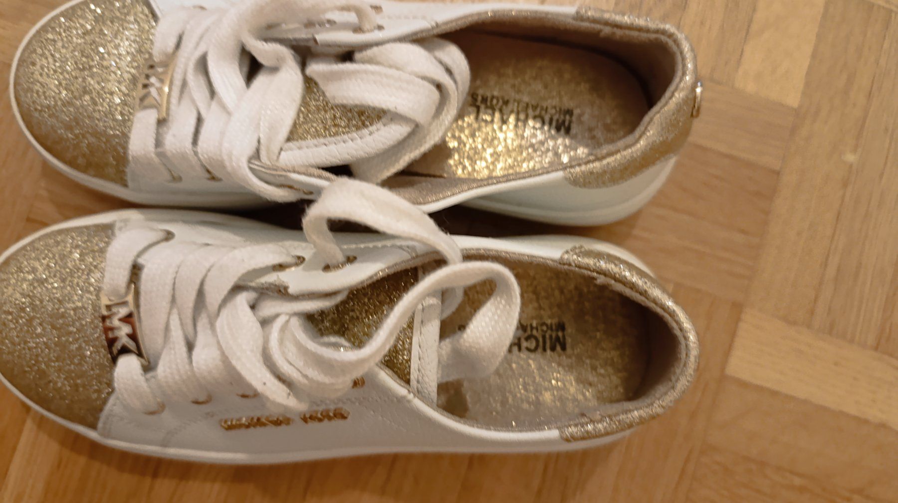 Michael Kors Scarpe per ragazze: Baskets Michael Kors, blanches et dorées, taille 30 – Usato da Genève venduto da EcrinVintage 7
