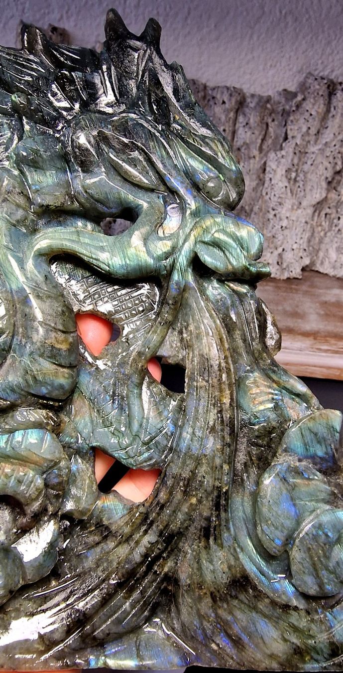 Minerali & Pietre curative: Hochwertiger chinesischer Drache aus Labradorit – Nuovo (secondo la descrizione) da Matzingen venduto da Shay_Crystalz 5