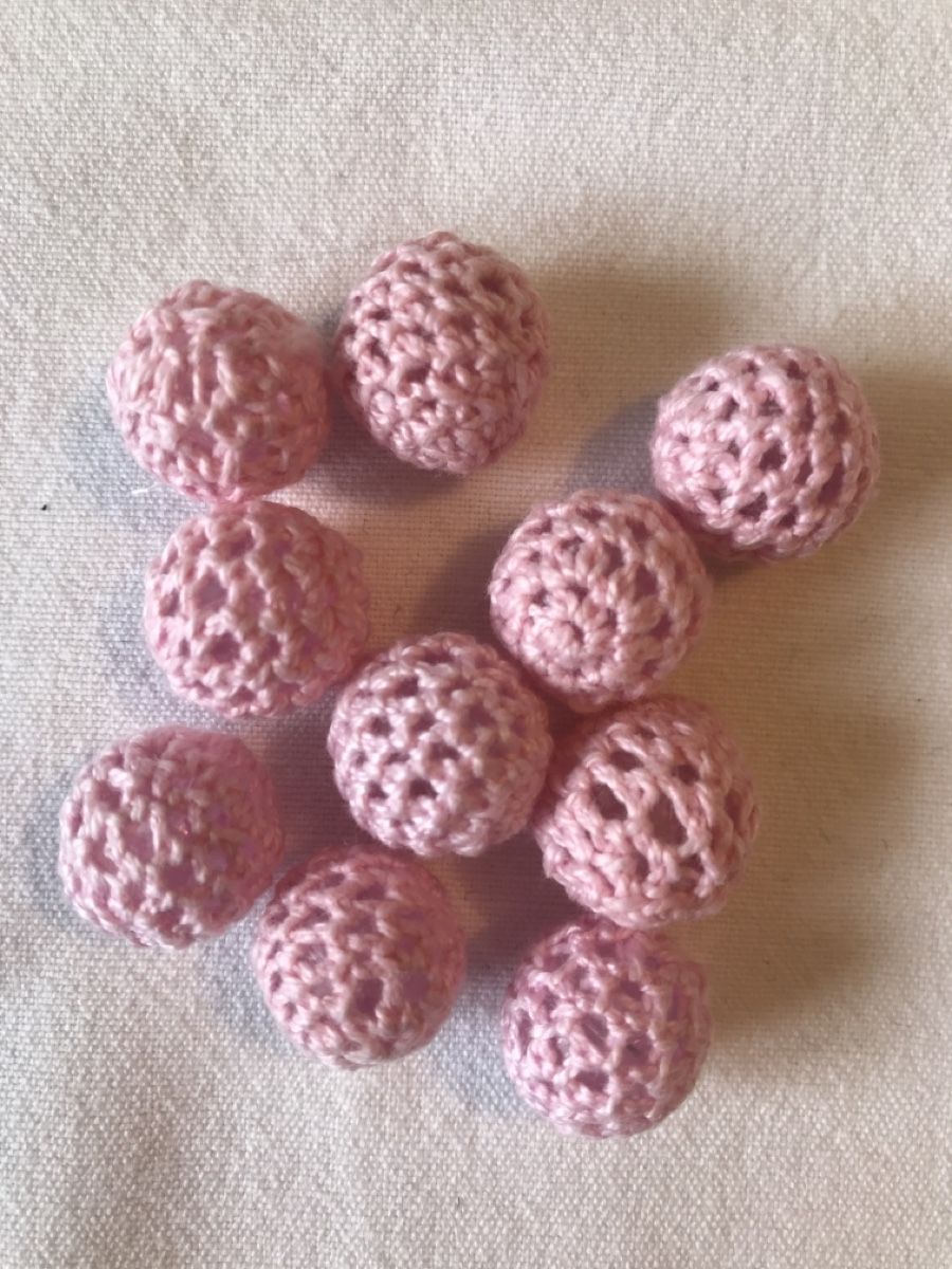 Perle (finte): wunderschöne Stoffperlen in rosa – Usato da Baden venduto da jdif 5
