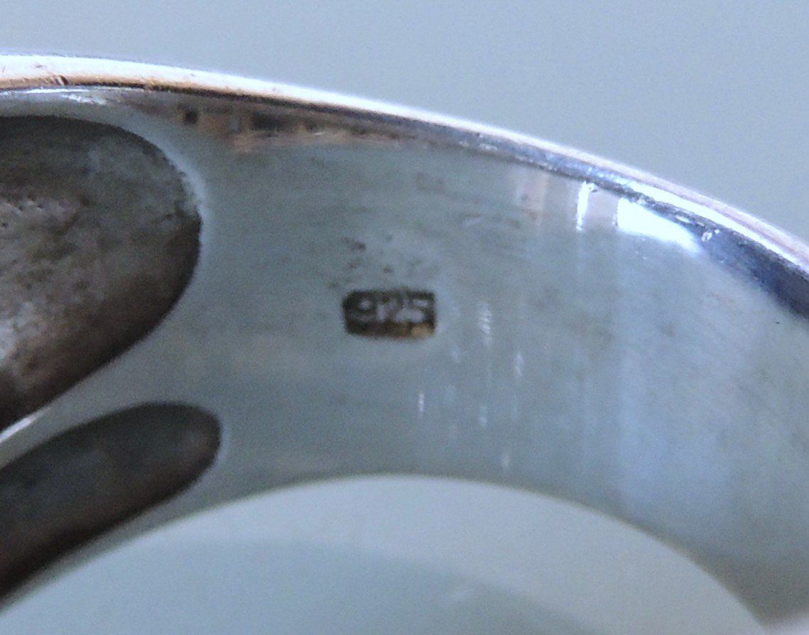 Anelli: Silber 925 Pavé Fingerring Gr. 58 – Usato da Waldenburg venduto da schaller707 5