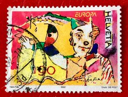  Nr.1052 Clown mut Requisiten  GESTEMPELT  2002   