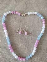 Aquamarin, Amethyst, Rosenquartz Kette