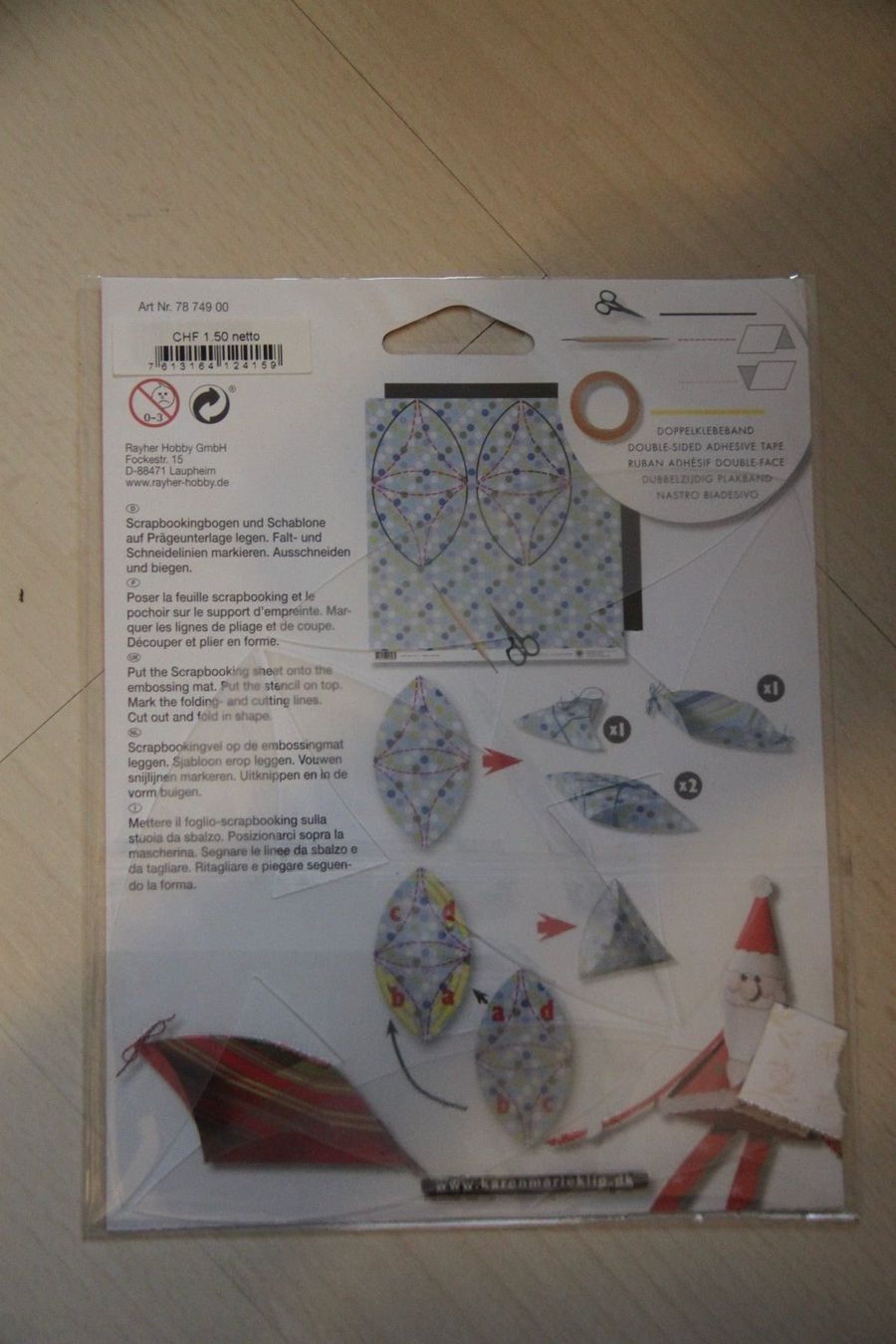 Schablonen: Schablone für Scrapbookingbogen "Geschenkschachtel" – Neu und originalverpackt aus Walterswil SO von peiper2 1