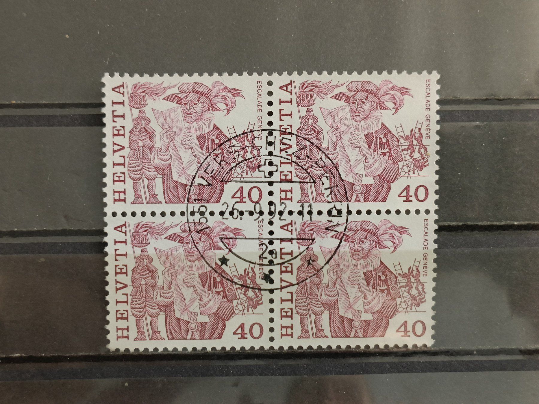 Alle Briefmarken: 1977 Escalade Genf Viererblock Top Stempel – Gebraucht aus Dübendorf von goeggi79