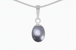 Süsswasser-Zuchtperle dunkelgrau Anhänger Silber 925