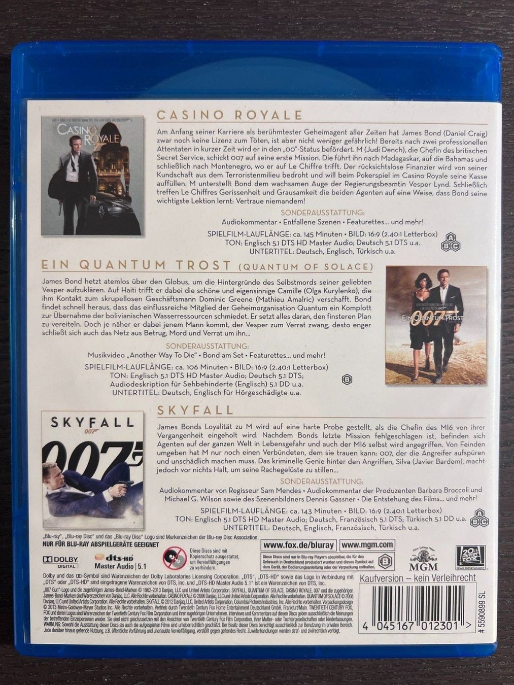 Alle DVDs: 007 Casino Royale, Ein Quantum Trost & Skyfall – Gebraucht aus Zürich von Blu-ray_ZH 1